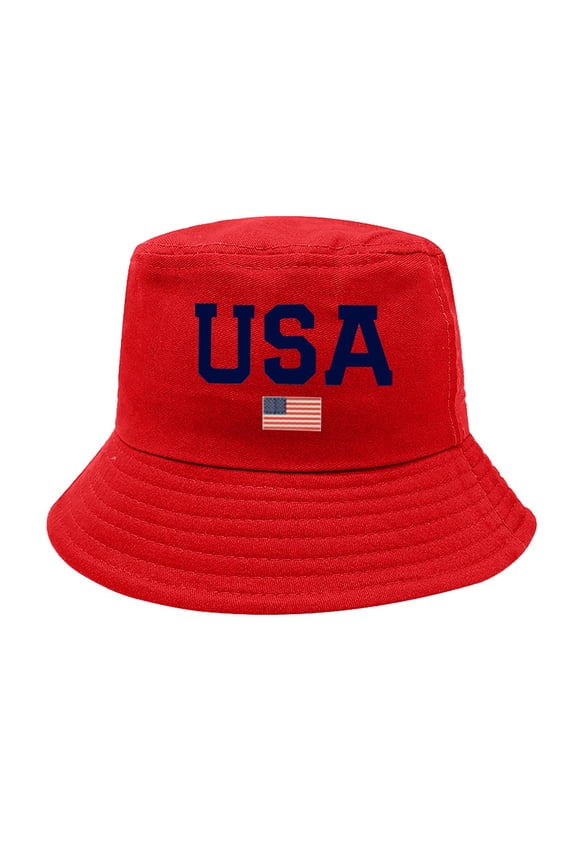 Red American Flag Bucket Hat for Men Women 250th Anniversary USA Patriotic Fisherman Cap 4th of July Hat for Independence Day