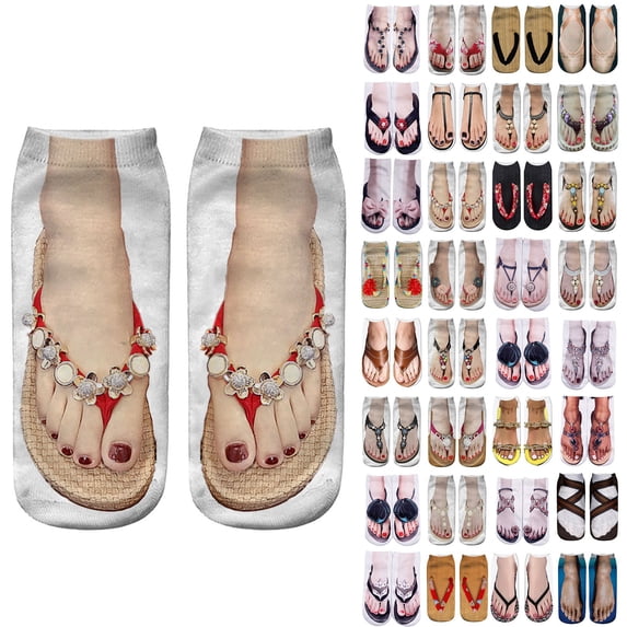 Helii Socks 3D Manicure Print Funny Hidden Comfortable Stylish Daily Running Women
