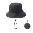 thumbnail image 1 of Helii Summer UV Protection Bucket Sun Hat for Men and Women, Foldable Quick Drying Nylon Fisherman Hat with Windproof Rope, Portable Outdoor Travel & Climbing Cap with Storage Bag, 1 of 4