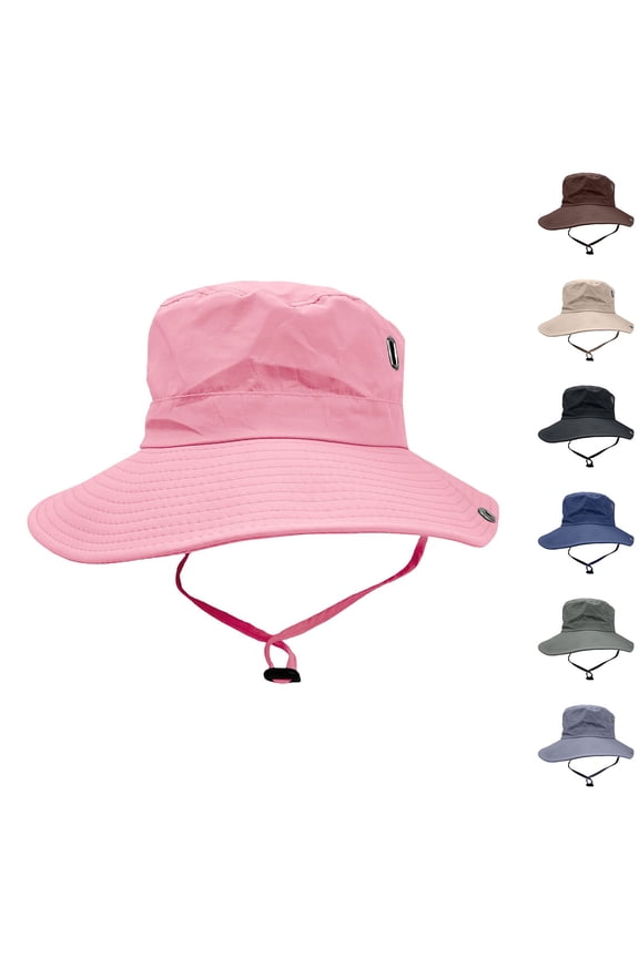 Sun Hat for Men Women UPF 50+ Boonie Hat Foldable Wide Brim Bucket Hat, Breathable Lightweight Fishing Hiking Safari Cap with Chin Strap Outdoor Summer Coffee,A