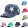 thumbnail image 1 of Helii Sun Printing Star Pattern Baseball Cap Vintage Casual Cowboy Hat for Women, 1 of 5