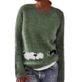 thumbnail image 1 of Helii Sweaters for Women Casual Cute Sheep Embroidered Knit Sweater Crewneck Long Sleeve Fall Pullover Top Cozy Warm Comfortable Layering Winter Outfit (L), 1 of 4