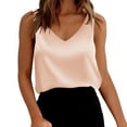 thumbnail image 1 of Helii Tank Tops for Women V Neck Solid Color Loose Fit Camisole Tops Casual Breathable Basic Shirt Fashion Business Work Blouses Dressy S-2XL Pink, 1 of 8