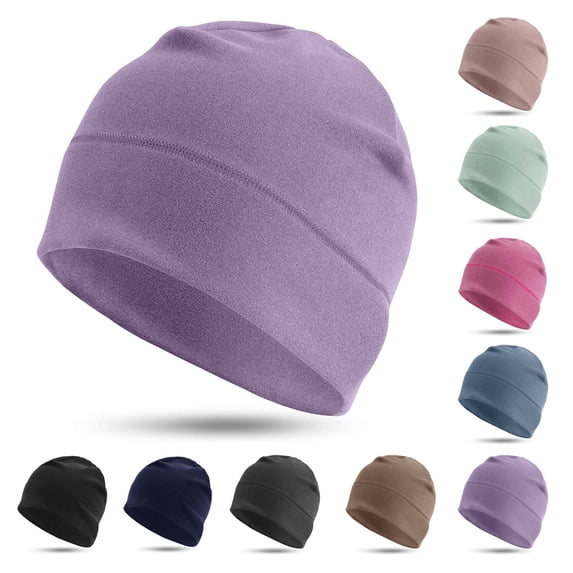 Helii Thermal Beanie Hat Lightweight Breathable Ski Helmet Liner Hat Unisex Stretchy Cycling Running Hat Soft Plush Chemo Sleep Hat for Men Women Ear Cover Winter Warm Hat 10 Colors