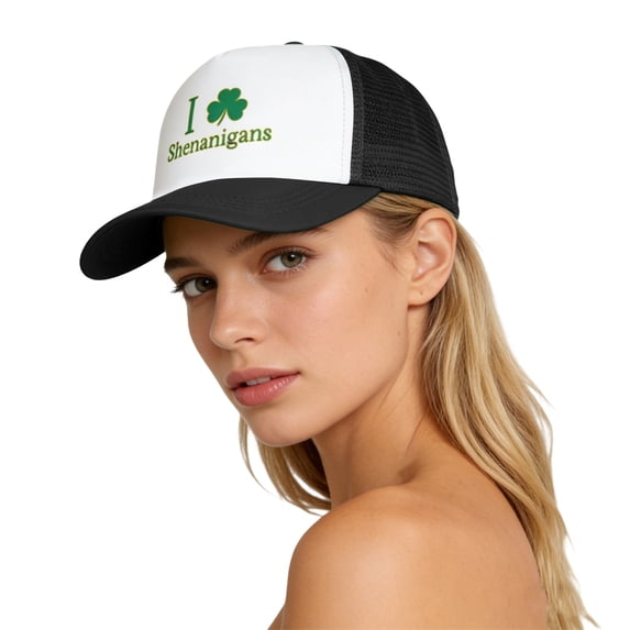 Helii Trucker Hat Funny Print Polyester Breathable Adjustable Unisex Baseball Cap