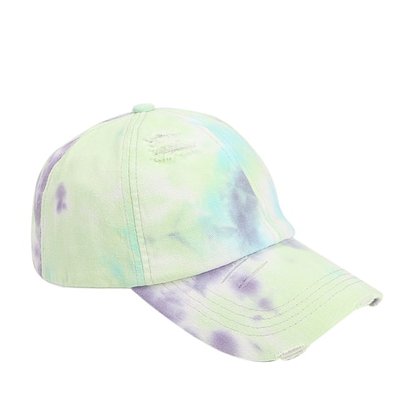 Helii Unisex Tie Dye Baseball Cap Distressed Dad Hat Low Profile Soft Crown Adjustable Vintage Washed Cap Cotton Blend Curved Brim Sun Hat Yellow,One Size