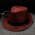 thumbnail image 1 of Helii Unisex Vintage Jazz Fedora Hat, British Style Breathable Sun Hat, Portable Travel Outdoor Casual Cap for Men and Women, 1 of 3