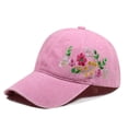 thumbnail image 1 of Helii Vintage Washed Colorful Floral Embroidered Dad Hat – 100% Cotton Distressed Baseball Cap, 6-Panel Adjustable Flower Bouquet Dad Cap for Women Men, Outdoor Sun Hat Pink,One Size, 1 of 4