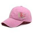 thumbnail image 1 of Helii Washed Cotton Embroidered Flower Baseball Cap Dad Hat: Soft 6 Panel Curved Brim Sun Hat for Women Men Adjustable Floral Sports Cap Pink,One Size, 1 of 4