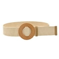thumbnail image 1 of Helii White Belts for Women Women Straw Woven Elastic Stretch Wide Waist Belt with Buckle for Dresses, 1 of 2