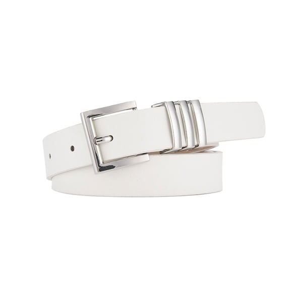 Helii White Belts for Women Women Thin Elastic PU Leather Waist Belt Fashion Slim Belt for Jeans Dresses