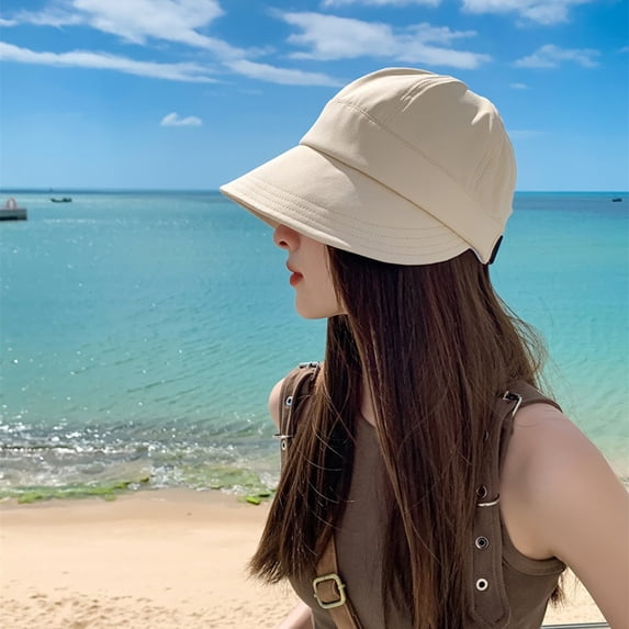 Helii Wide Brim Bucket Hat – UPF 50+ Fisherman Hat with Ponytail Hole, Lightweight Quick Dry Breathable Sun Hat for Men Women, Foldable Adjustable Outdoor Cap Beige,One Size