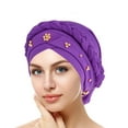 thumbnail image 1 of Helii Women Beaded Braid Turban Hat Soft Stretch Headwrap Beanie Cap, 1 of 4