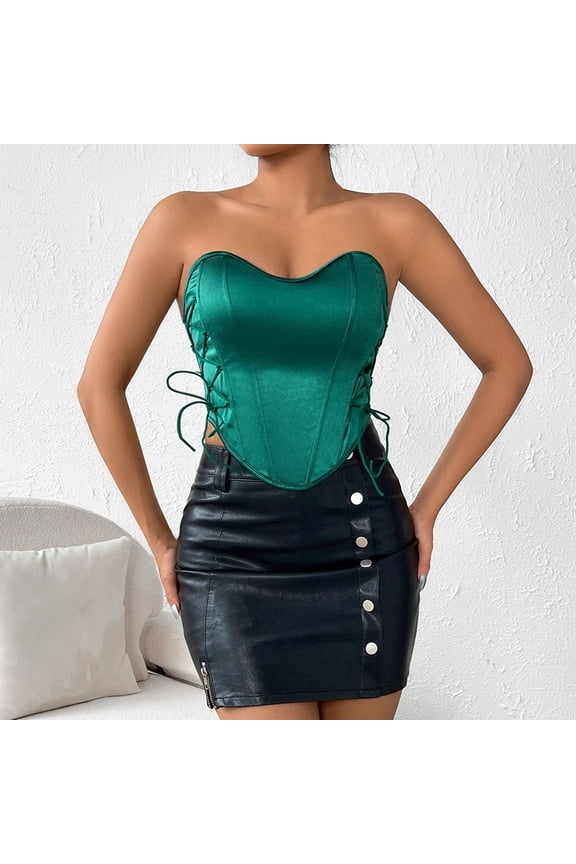 Women Bustier, Vintage Floral Corset Tops, Halter Crop Tops, Sexy Boned Bustier Bodyshaper for Party Cosplay Club