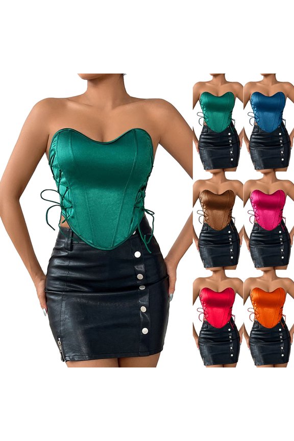 Women Bustier, Vintage Floral Corset Tops, Halter Crop Tops, Sexy Boned Bustier Bodyshaper for Party Cosplay Club