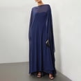 thumbnail image 1 of Helii Women Chiffon Cape Mesh Poncho – Boat Neck Sheer Bolero for Evening Dress, Lightweight Batwing Sleeve Shrug for Wedding Party Beach, Polyester Cover Up Navy,One Size, 1 of 3