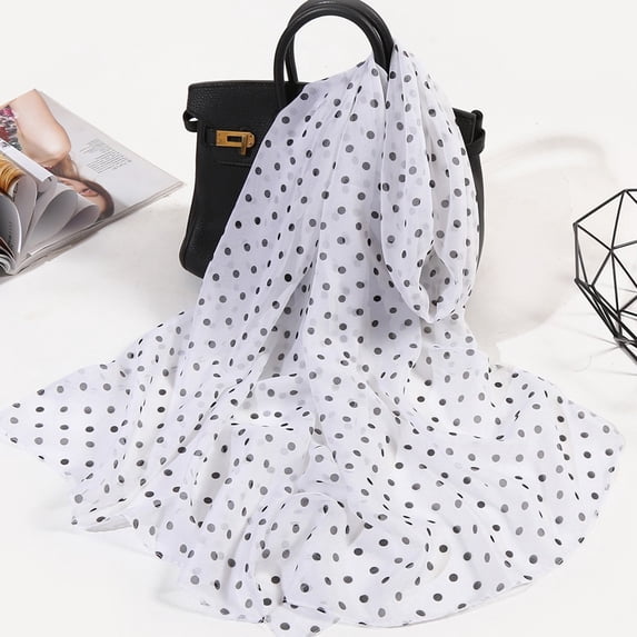 Helii Women Dot Print Scarf Soft Lightweight Long Shawl Wrap Fashion Scarf