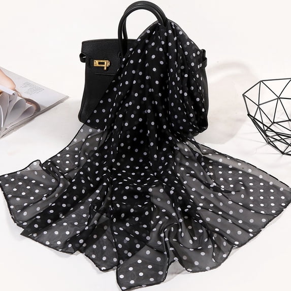 Helii Women Dot Print Scarf Soft Lightweight Long Shawl Wrap Fashion Scarf