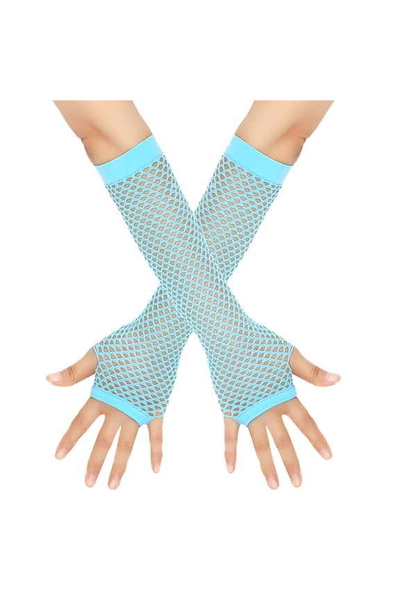 Women Fishnet Gloves 80s Retro Fingerless Mesh Gloves Costume Accessories for Party Cosplay