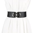 thumbnail image 1 of Helii Women Belt Fashion Atmosphere Wide Elastic Waist Belt Fashion Gold Buckle Stretchy Waistband for Dresses, 1 of 8