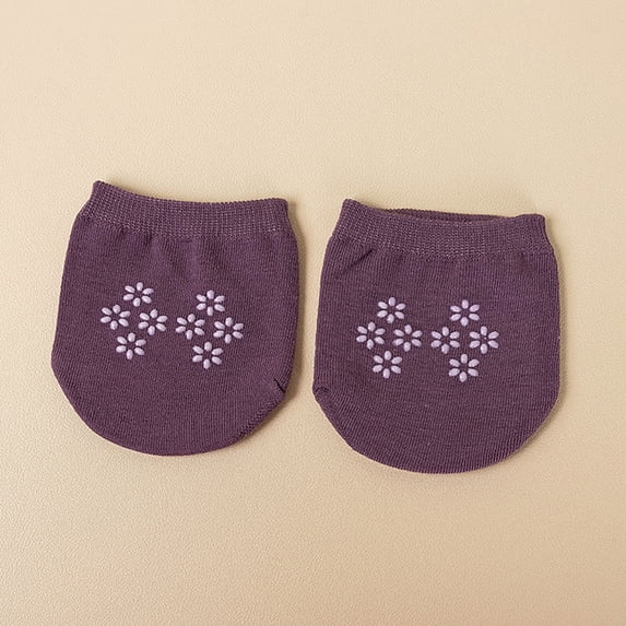 Helii Women Half Foot Socks Non-Slip Solid Color Toe Cover Socks Summer Hidden Non Slip Grip Slipper Socks