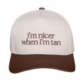 thumbnail image 1 of Helii Women Men Unisex Two Tone Mesh Trucker Cap Embroidered Baseball Hat I Am Nicer When I Am Tan Adjustable Snapback Summer Breathable Lightweight Outdoor Beach Sun Protection Hat, 1 of 4