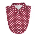 thumbnail image 1 of Helii Women Polka Dot Faux Collar Detachable Dickey Blouse Half Shirt Button Front Pointed Collar Layer Accessory for Sweater Cardigan Adjustable Red,One Size, 1 of 2