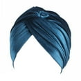 thumbnail image 1 of Helii Women Ruffle Pearl Turban Cap Muslim Chemo Cancer Hat Stretch Head Wrap Beanie, 1 of 1