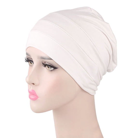 Helii Women Solid Color Chemo Hat Soft Sleep Cap Stretch Turban Headwear for Daily Wear