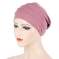 thumbnail image 1 of Helii Women Solid Color Pleated Turban Baseball Cap Casual Muslim Wrap Hat, 1 of 5