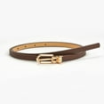 thumbnail image 1 of Helii Women Thin Belt PU Leather Adjustable Slim Waist Belt with Gold Pin Buckle Skinny Dress Belt for Jeans Pants Shirt Decorative Belt Casual Belt Coffee,One Size, 1 of 3