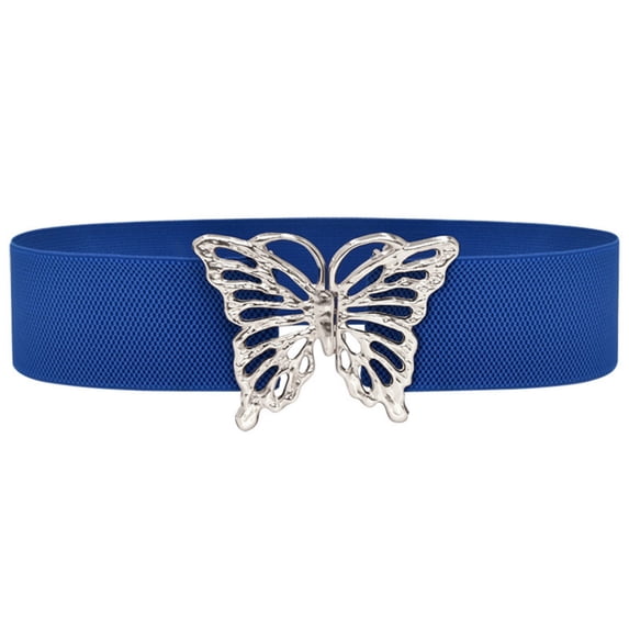 Helii Women Wide Elastic Waist Belt Fashion Flower Buckle Stretchy Belt for Dresses