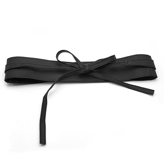Helii Women Wide Leather Belt Bow Tie Decor Elastic Waist Band Versatile Fashion Belt for Dress Coat