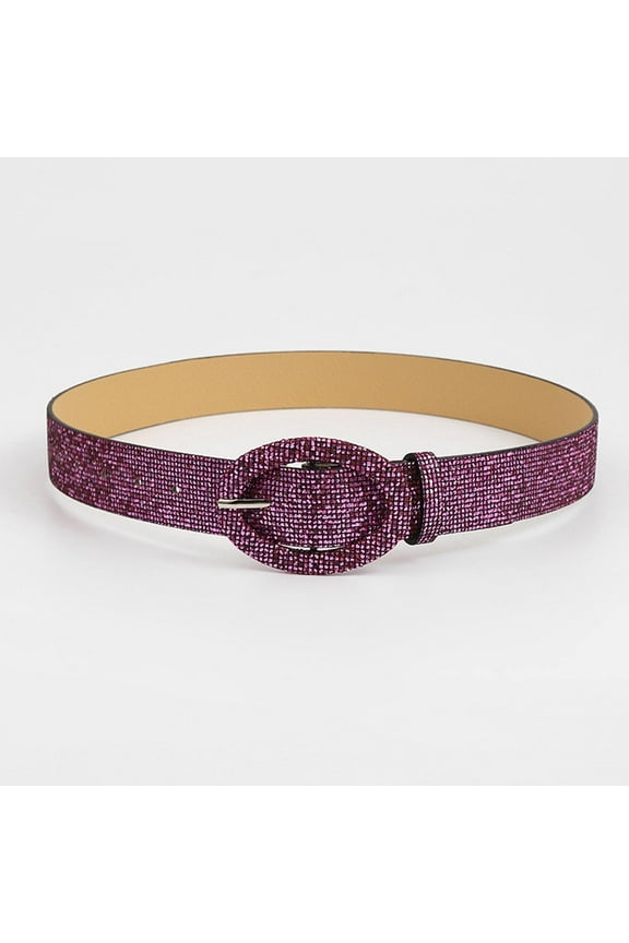 Women's Bright PU Leather Belt with Sunword Buckle, Adjustable Fashion Waist Belt for Pants & Shirts