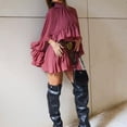 thumbnail image 1 of Helii Women's Chiffon Poncho Cape, Sheer Mesh Cover Up with Ruffle Hem, Stand Collar Batwing Sleeve Shawl for Wedding Guest Evening Dress, High Low Asymmetric Capelet Red,One Size, 1 of 6