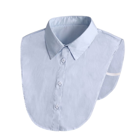Helii Women's Detachable Shirt Collar False Collar with Buttons Fashion Accessory for Blouses Sweaters (Light Blue One Size)