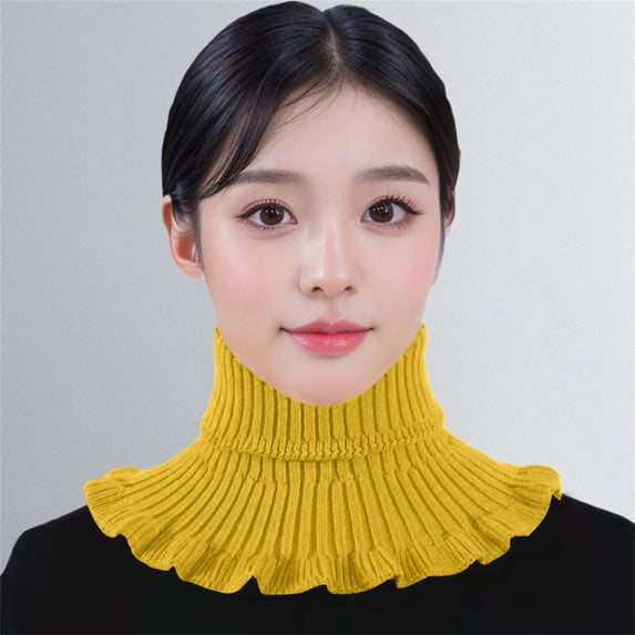 Helii Women's Double Layer Thickened Knitted Neck Collar - Warm All-Season Scarf for Winter, Spring, Fall