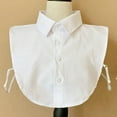 thumbnail image 1 of Helii Women's Fake Collar Detachable Shirt Collar, Pointed False Collar with Button Front, Lightweight Polyester Collar Accessory for Sweater Dress Office Daily Silver,XL, 1 of 3