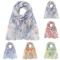 thumbnail image 1 of Helii Women's Floral Print Square Chiffon Scarf, 35 Inch Lightweight Breathable Scarf, Watercolor Boho Head Scarf, Versatile Hair Wrap Hijab Shawl for Travel Gift Orange,One Size, 1 of 4