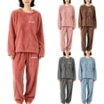 thumbnail image 1 of Helii Women's Fuzzy Fleece 2 Piece Pajama Set Long Sleeve Sweatshirt and Jogger Pants Soft Plush Warm Cozy Loungewear for Winter Sleepwear Plus Size Coral Velvet Daily Casual Home Wear, 1 of 6