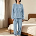 thumbnail image 1 of Helii Women's Fuzzy Fleece 2 Piece Pajama Set Long Sleeve Sweatshirt and Jogger Pants Soft Plush Warm Cozy Loungewear for Winter Sleepwear Plus Size Coral Velvet Daily Casual Home Wear, 1 of 5