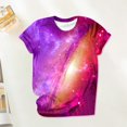 thumbnail image 1 of Helii Women's Galaxy Print T Shirt 3D Digital Starry Sky All over Print Graphic Tee Short Sleeve Crewneck Loose Fit Casual Summer Tops Trendy Festival Concert Outfits 4 Colors, 1 of 5