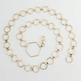 thumbnail image 1 of Helii Women's Hexagonal Metal Waist Chain, Adjustable Hollow Link Chain Belt, Gold Silver Body Belt with Lobster Clasp for Dresses Jeans Skirts Party Gold,One Size, 1 of 3