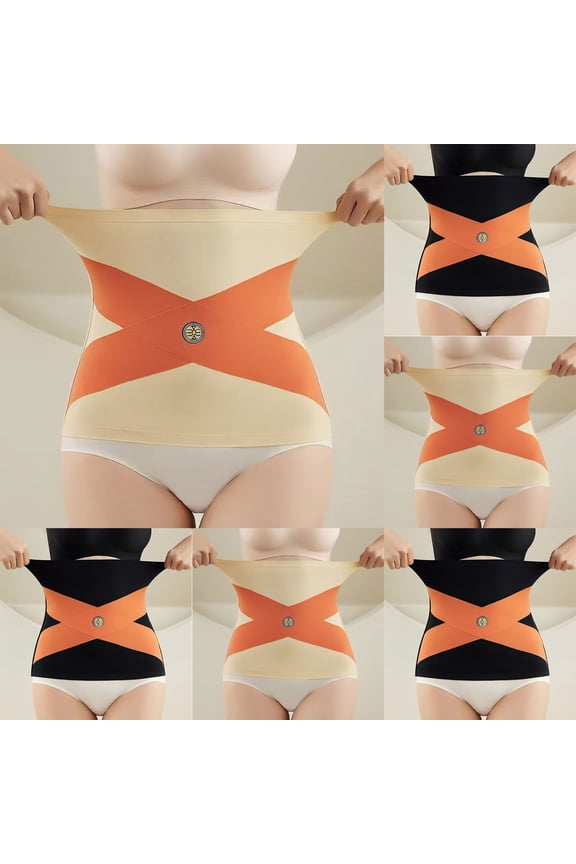 Women's High Waist Tummy Control Shapewear X-Cross Waist Trainer Belt with Silicone Anti-Slip Grip for Postpartum Slimming Wedding Everyday Outfits