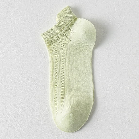 Helii Women's Hollow Out Mesh Boat Socks Thin Summer Low Cut Socks Soft Breathable Anti-Slip High Elastic Cotton Socks