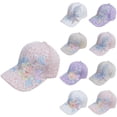 thumbnail image 1 of Helii Women's Lace Floral Print Baseball Cap, Mesh Back Breathable Sun Hat, 3D Flower Embroidered Trucker Cap, Adjustable Lightweight Summer Cap for Outdoor Light Blue,One Size, 1 of 6