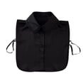 thumbnail image 1 of Helii Women's Lace Peter Pan Collar, Detachable Satin Fake Collar, Ruffled Stand False Collar, Adjustable Dickey Collar for Sweater Blouse Dress Layering Black,One Size, 1 of 2