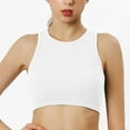 thumbnail image 1 of Women's Ribbed Seamless Racerback Crop Tank Tops, Sleeveless Workout Athletic Camisole, 1 of 8