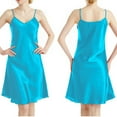 thumbnail image 1 of Helii Women's Satin V Neck Spaghetti Strap Nightgown Sleepwear Slip Dress Chemise Adjustable Silky Mini Dress for Summer Lounging Date Night, 1 of 5
