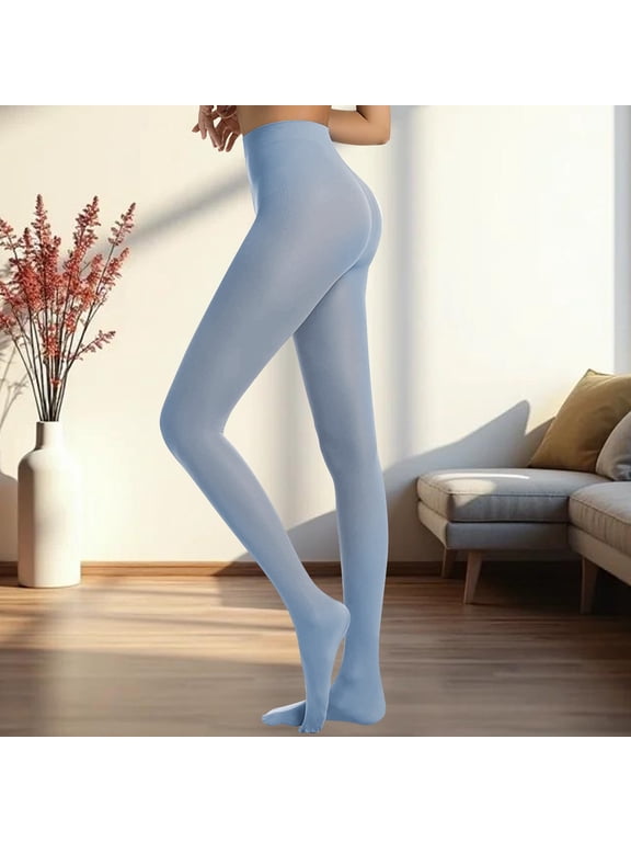 Women's Semi Opaque Footed Tights, High Waist Tummy Control Compression Pantyhose for Daily Wear